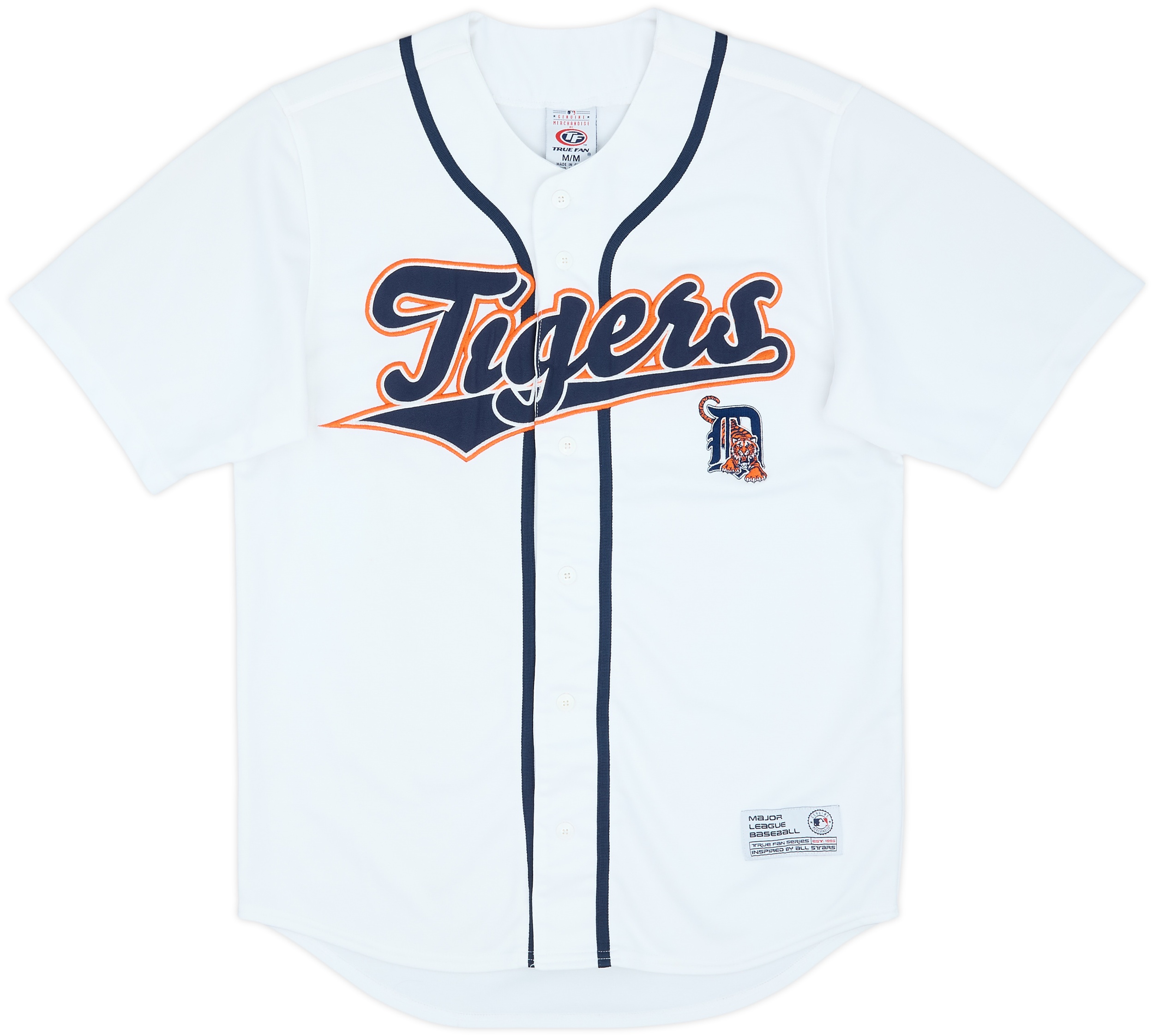 2000s Detroit Tigers True Fan Jersey - Navy - White Pinstripe Placket