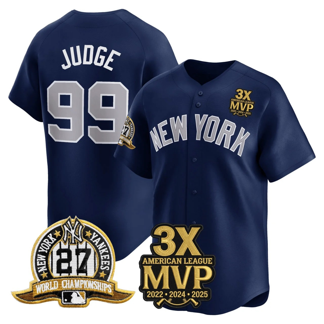 Aaron Judge #27 New York Yankees Time World Series Champions Limited Jersey - Navy