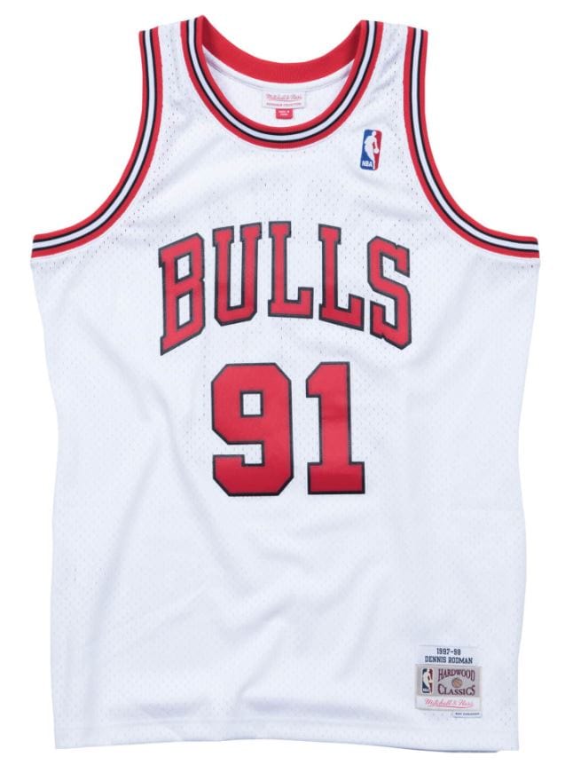 Adult Dennis Rodman Chicago Bulls 1997-98 White Throwback Jersey - Men's