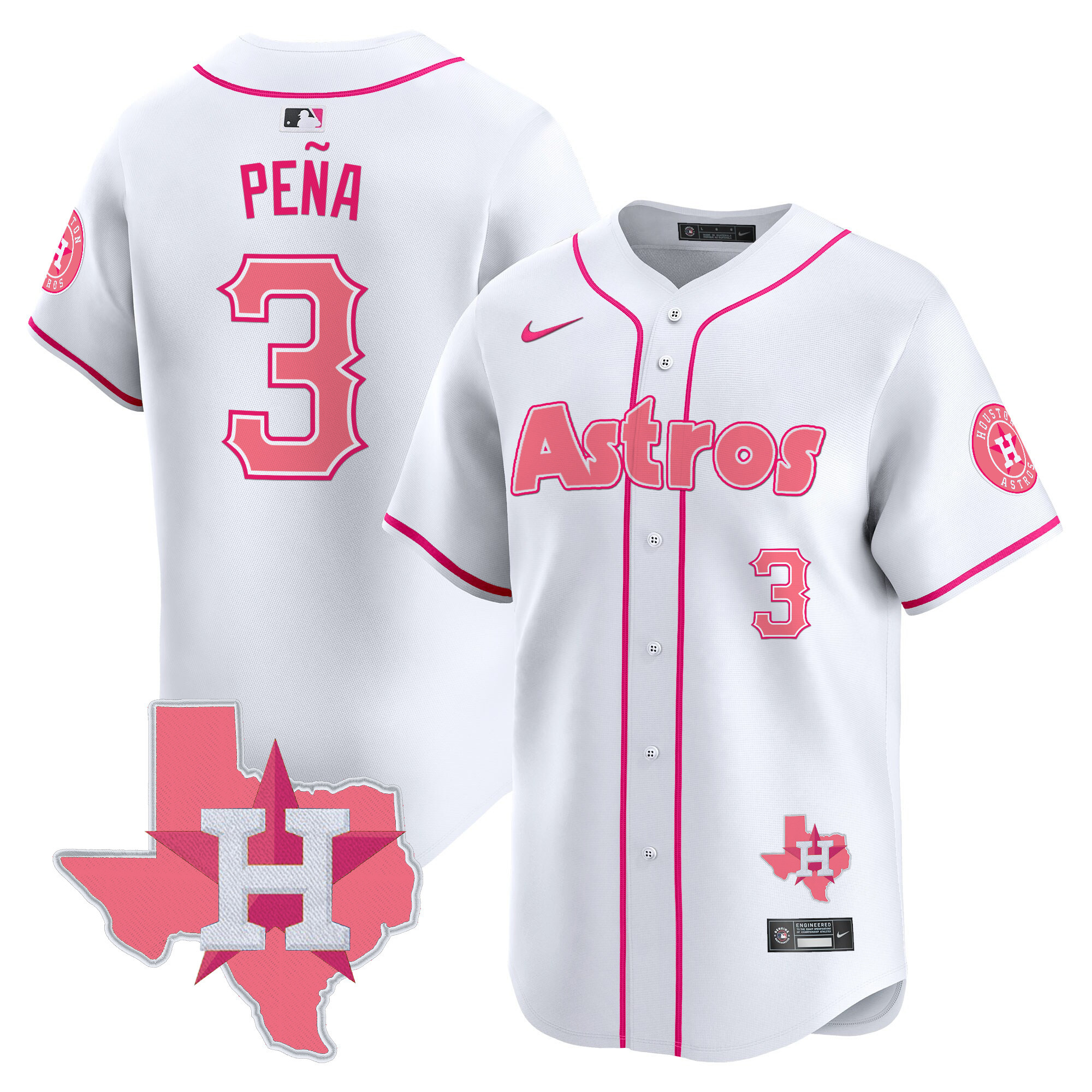 Astros Bubblegum Pink V3 All Stitched Stadium Jersey - Men / Women / Youth