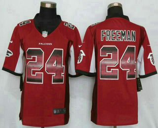 Atlanta Falcons 24 Devonta Freeman Red Strobe 2015 Limited Jersey