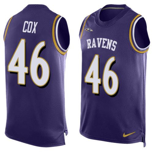 Baltimore Ravens 46 Morgan Cox Purple Limited Jersey