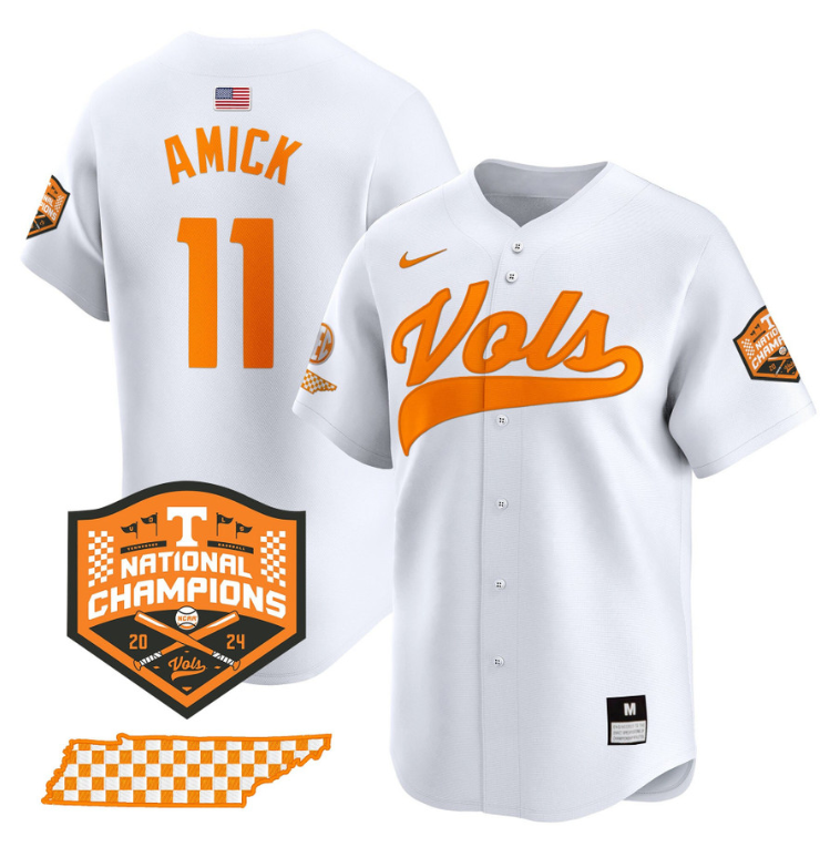 Billy Amick #11 Tennessee Vols 2024 Champions Limited Jersey - White