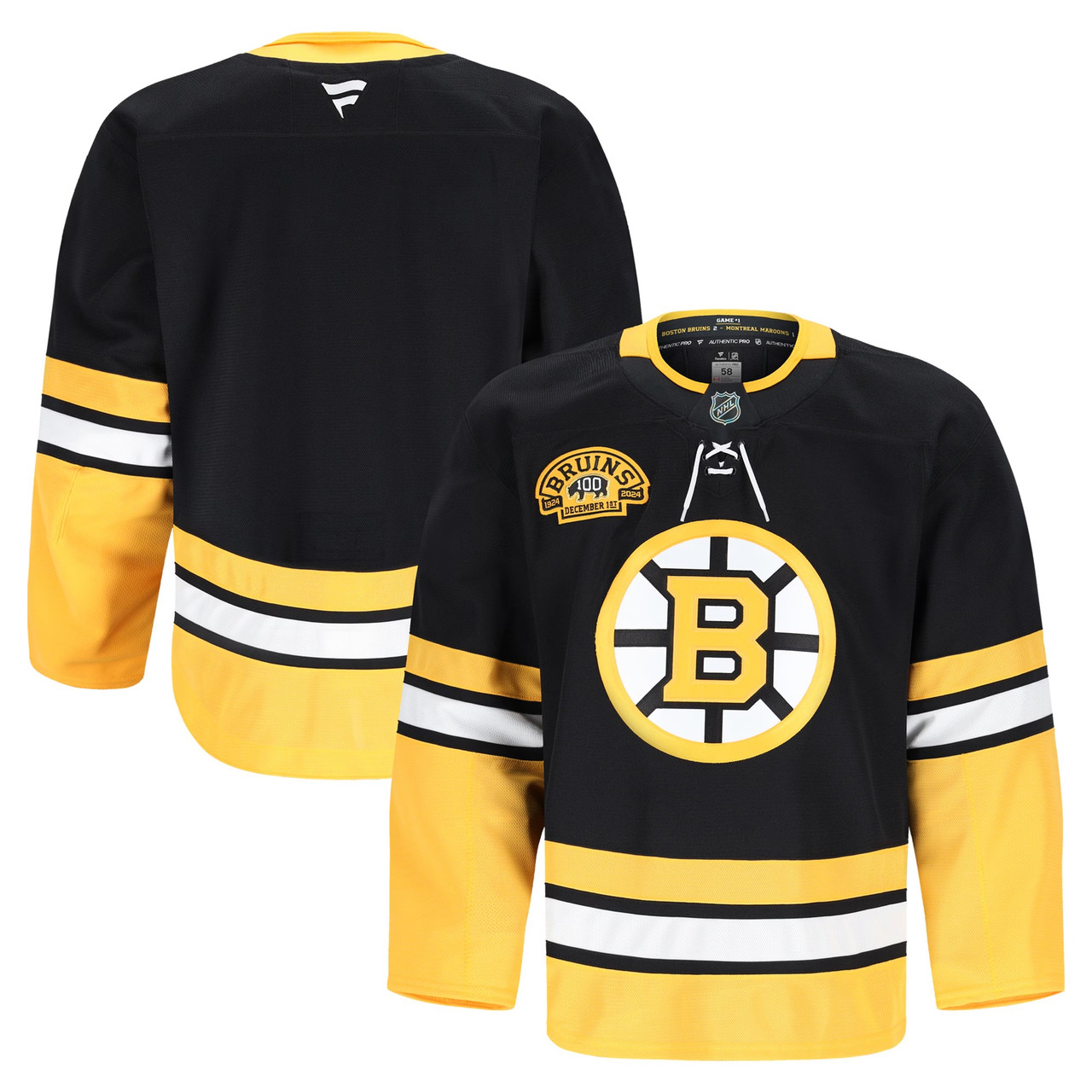 Boston Bruins 100th Anniversary Pro Jersey - Black