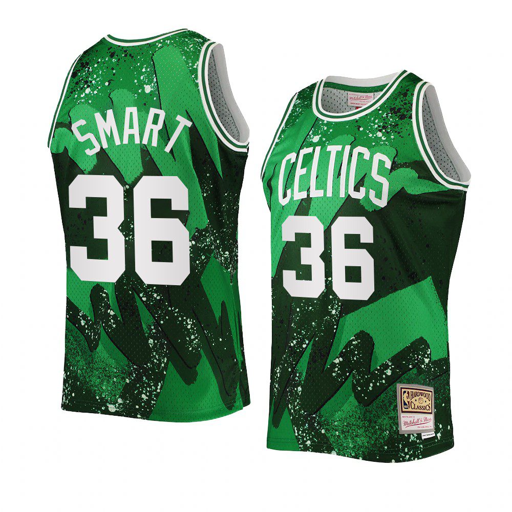 Boston Celtics Marcus Smart Retro Tie-Dye 75th Jersey Green