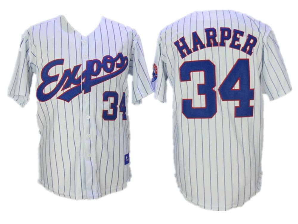 Bryce Harper #34 Montreal Expos Limited Throwback Jersey - White