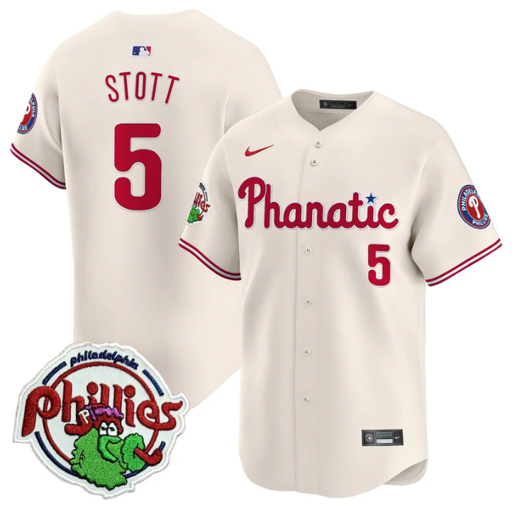Bryson Stott #5 Philadelphia Phillies Phanatic Patch Vapor Premier Limited Cr Jersey
