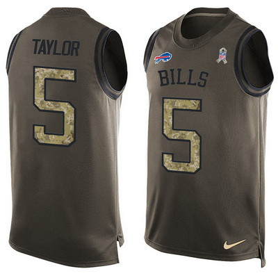 Buffalo Bills 5 Tyrod Taylor Green Salute To Service Limited Jersey