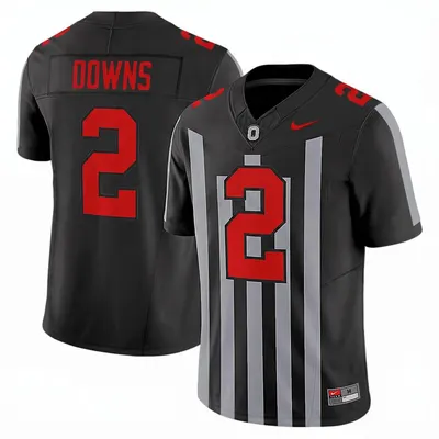 Caleb Downs Ohio State Buckeyes Black Throwback Limited Jersey Stitched