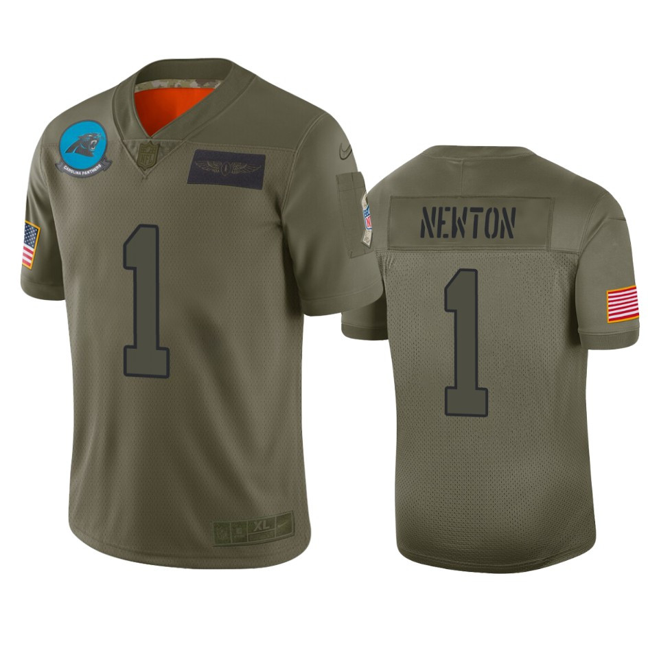 Carolina Panthers Cam Newton Camo 2019 Salute To Service Limited Jersey - Edition 1