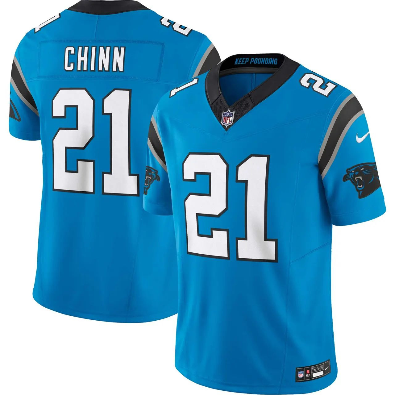 Carolina Panthers Jeremy Chinn Blue . Limited Football Jersey - Style 2
