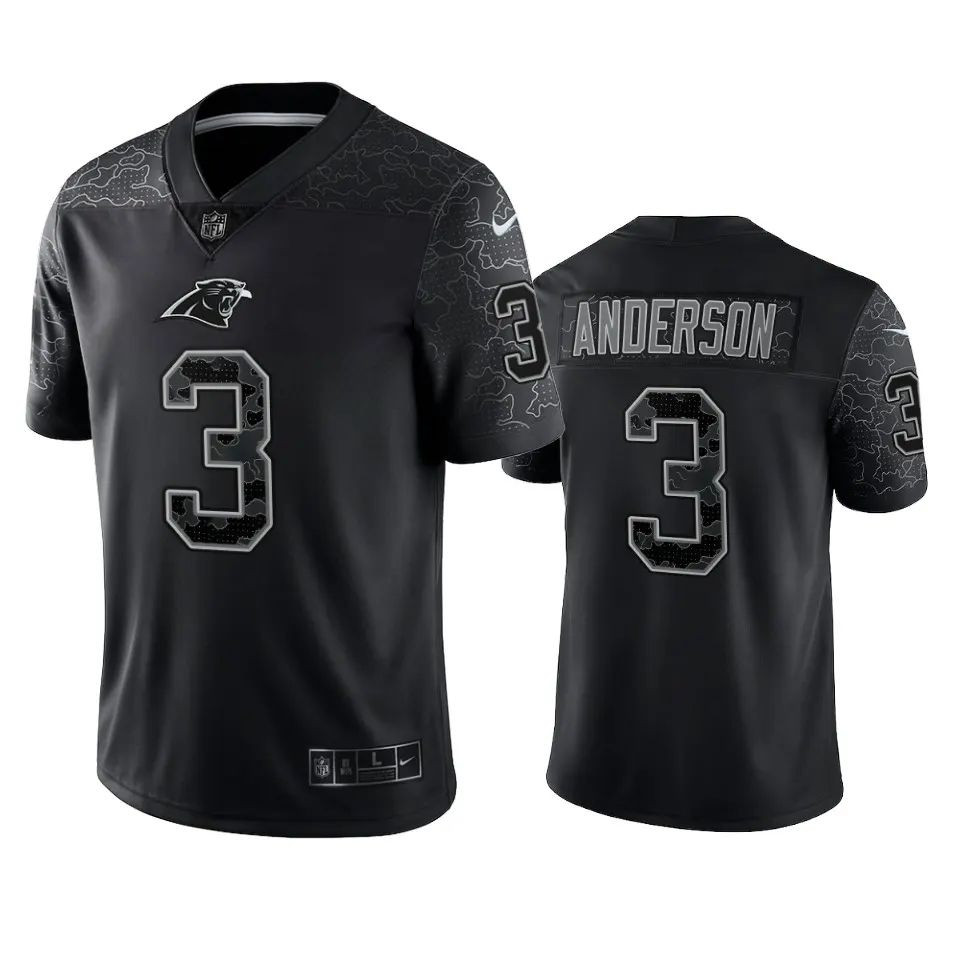 Carolina Panthers Robby Anderson Black RFLCTV Limited Football Jersey