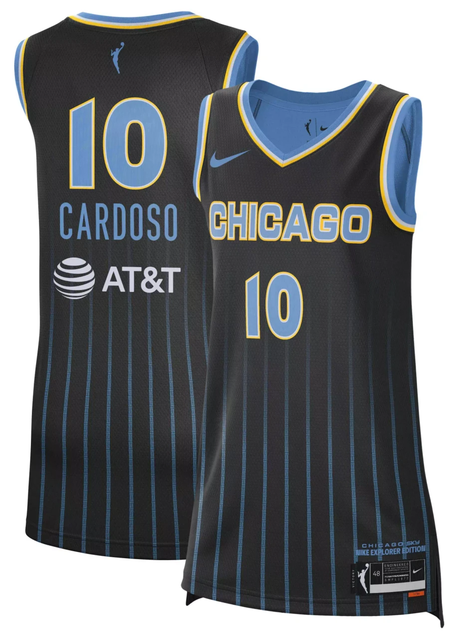 Chicago Sky Black Kamilla Cardoso #10 Explorer Swingman Jersey - Men / Women / Youth