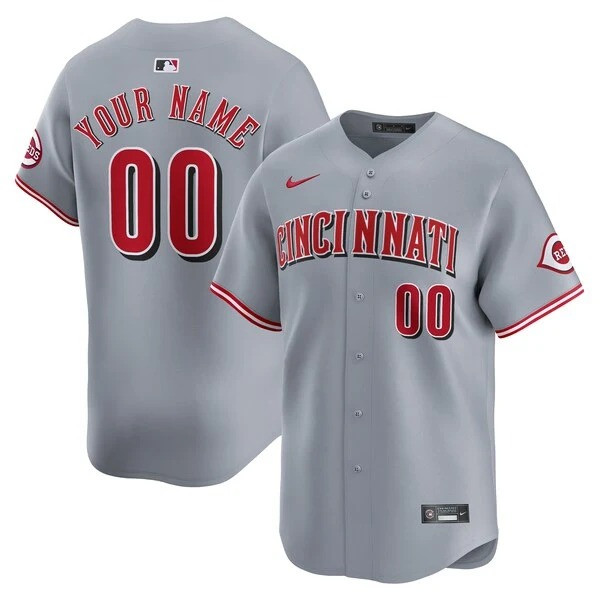 Cincinnati Reds Custom Road Limited Jersey - Gray