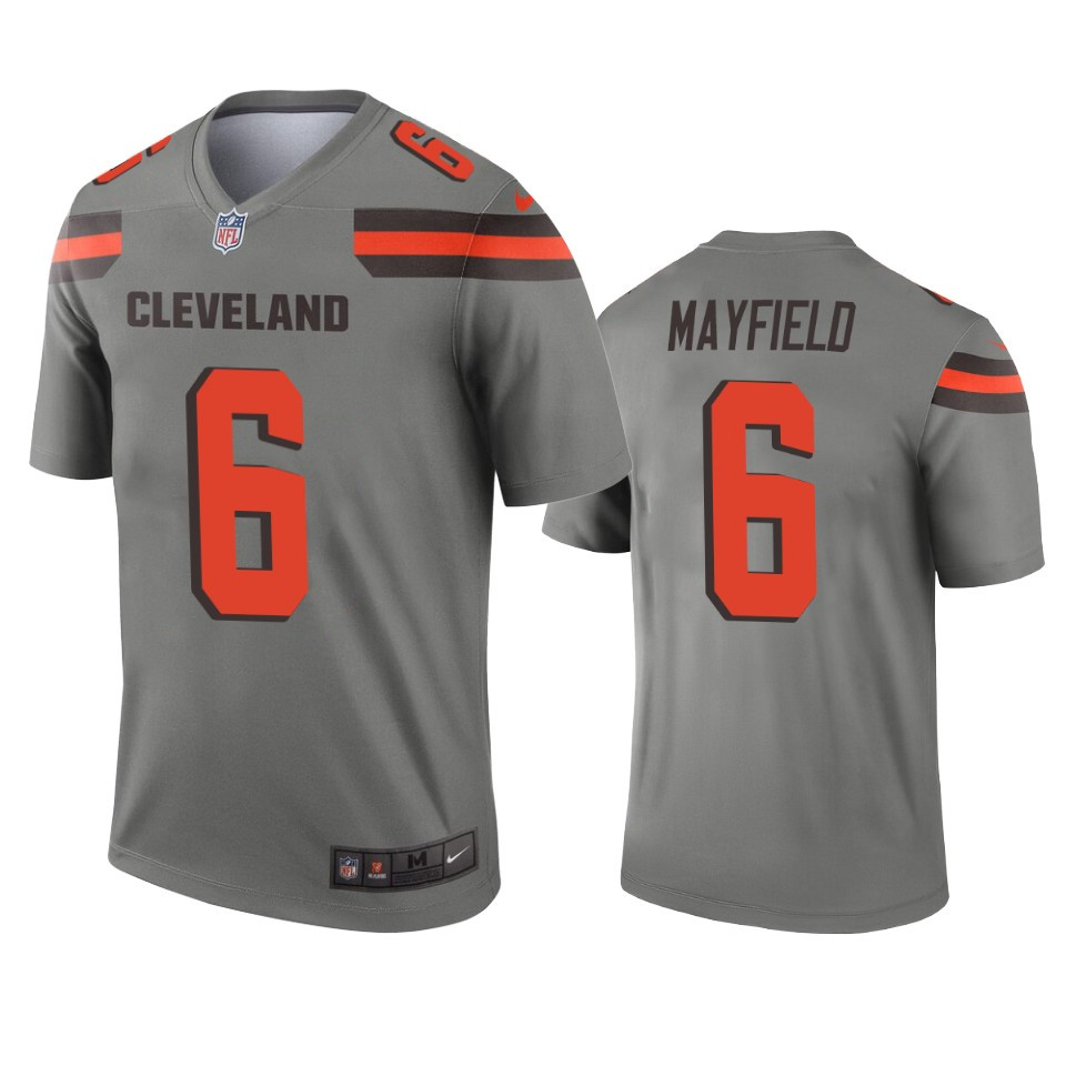 Cleveland Browns Baker Mayfield Gray Inverted Limited Football Jersey