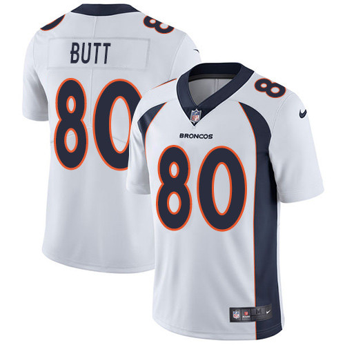 Denver Broncos 80 Jake Butt White Limited Jersey