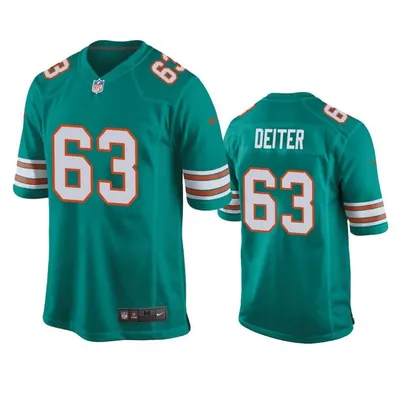 Dolphins Michael Deiter 2019 Draft Aqua Throwback Limited Jersey