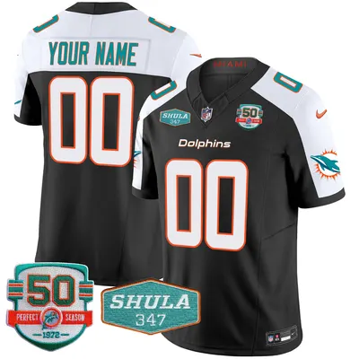 Dolphins Shula 347 Patch Custom Limited Jersey - Edition 2