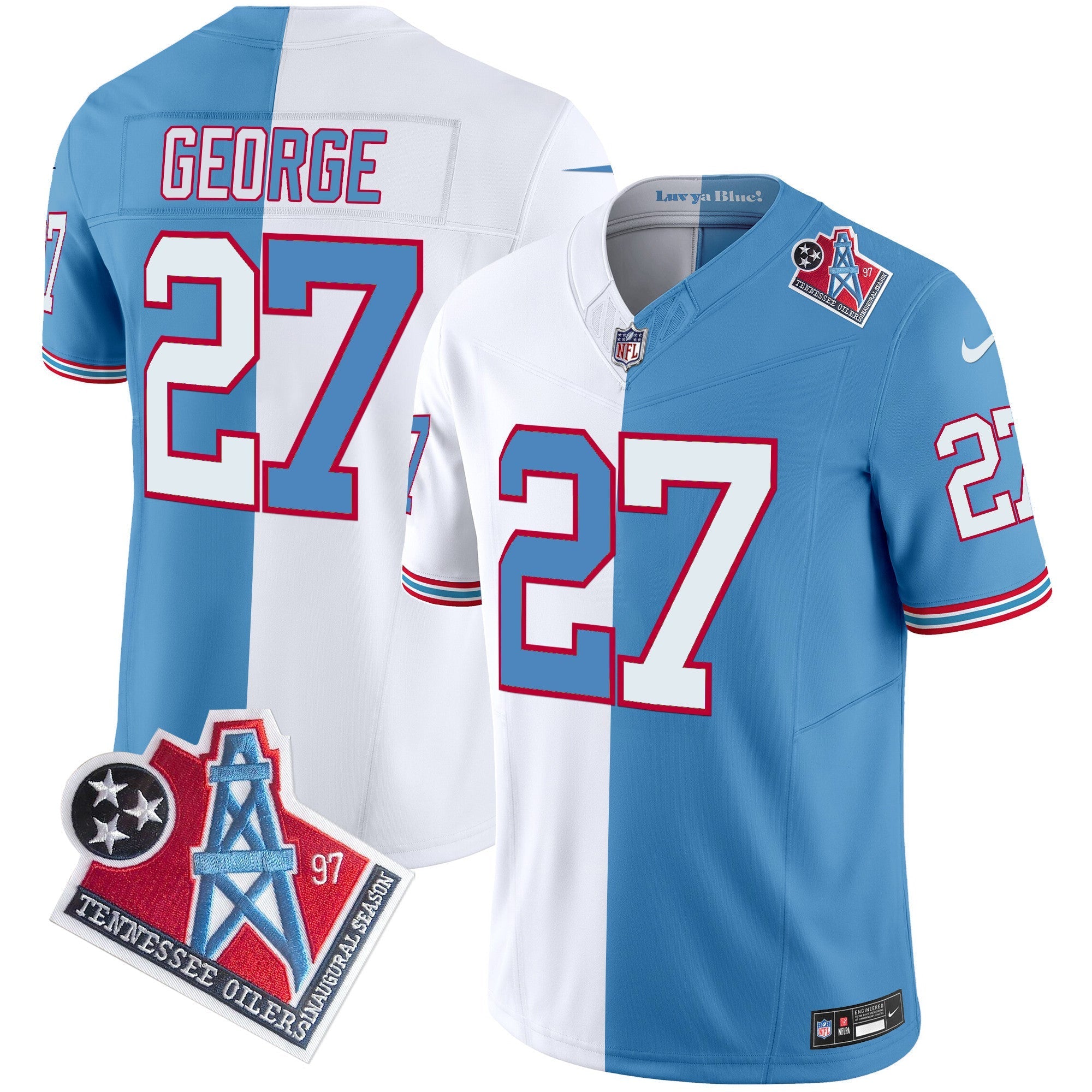 Eddie George Titans 1997 Throwback Jersey Stitched - Split