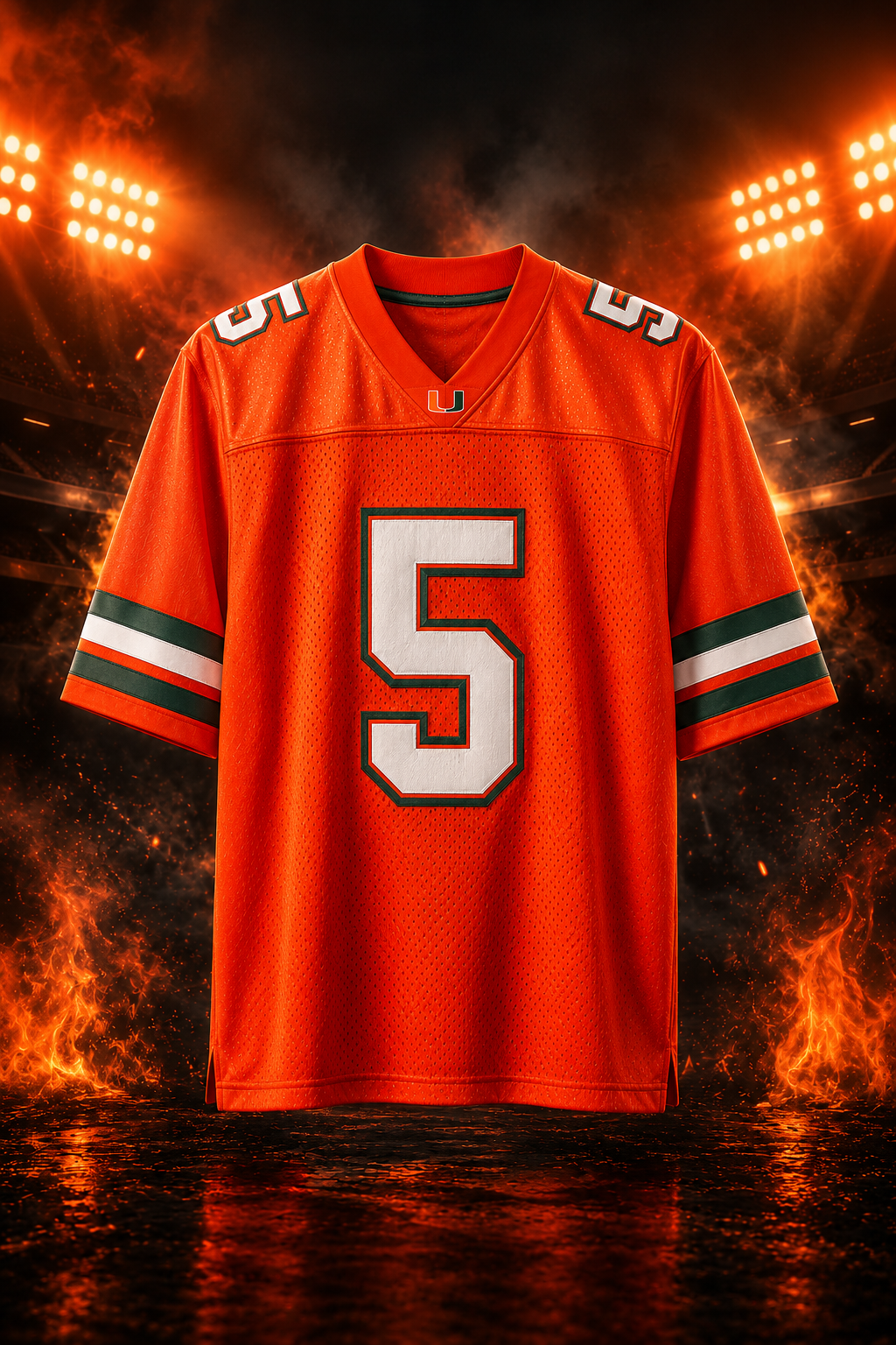 Edgerrin James #5 Miami Hurricanes Throwback Jersey - Orange