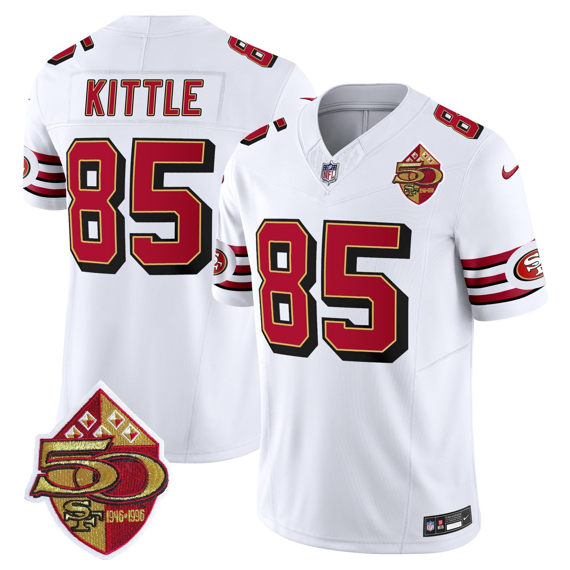 George Kittle 49ers 1996 Throwback Jersey Stitched - White
