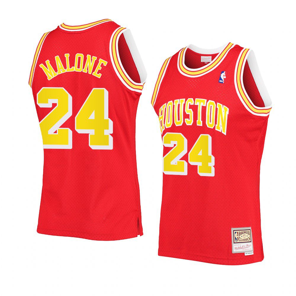 Houston Rockets Moses Malone Red Retro Jersey Throwback