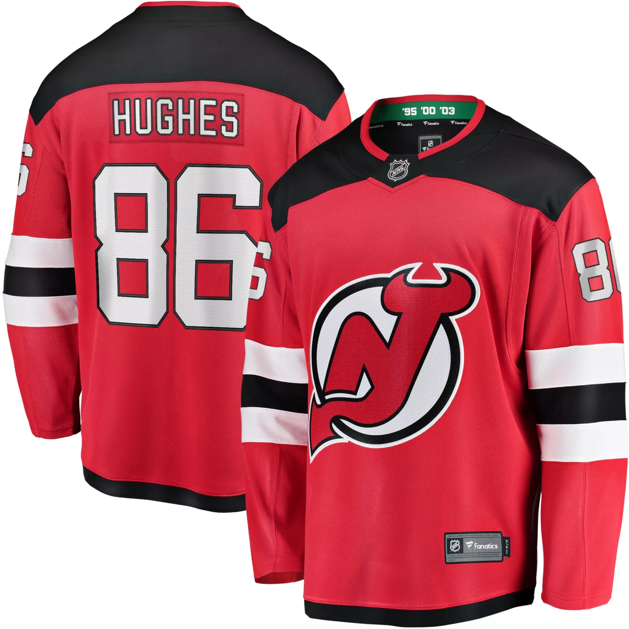 Jack Hughes #86 New Jersey Devils Breakaway Home Premier Breakaway Jersey