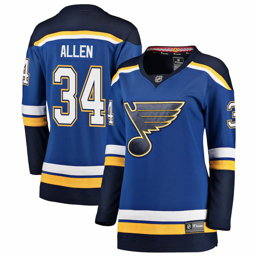 Jake Allen #34 St. Louis Blues Branded Premier Breakaway Player Jersey - Blue