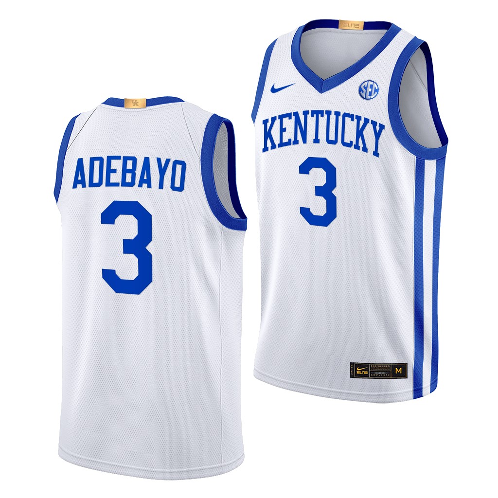 Kentucky Wildcats Bam Adebayo White #3 Alumni Jersey 2022-23 Home