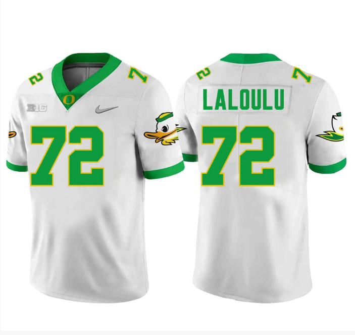 Lapani Laloulu #72 Oregon Ducks Limited Football Jersey - White