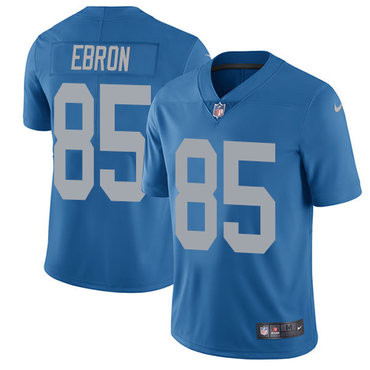 Lions 85 Eric Ebron Blue Throwback Limited Jersey
