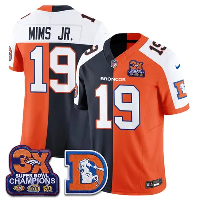 Marvin Mims Jr. Denver Broncos Throwback Split Jersey Stitched - Alternate Split
