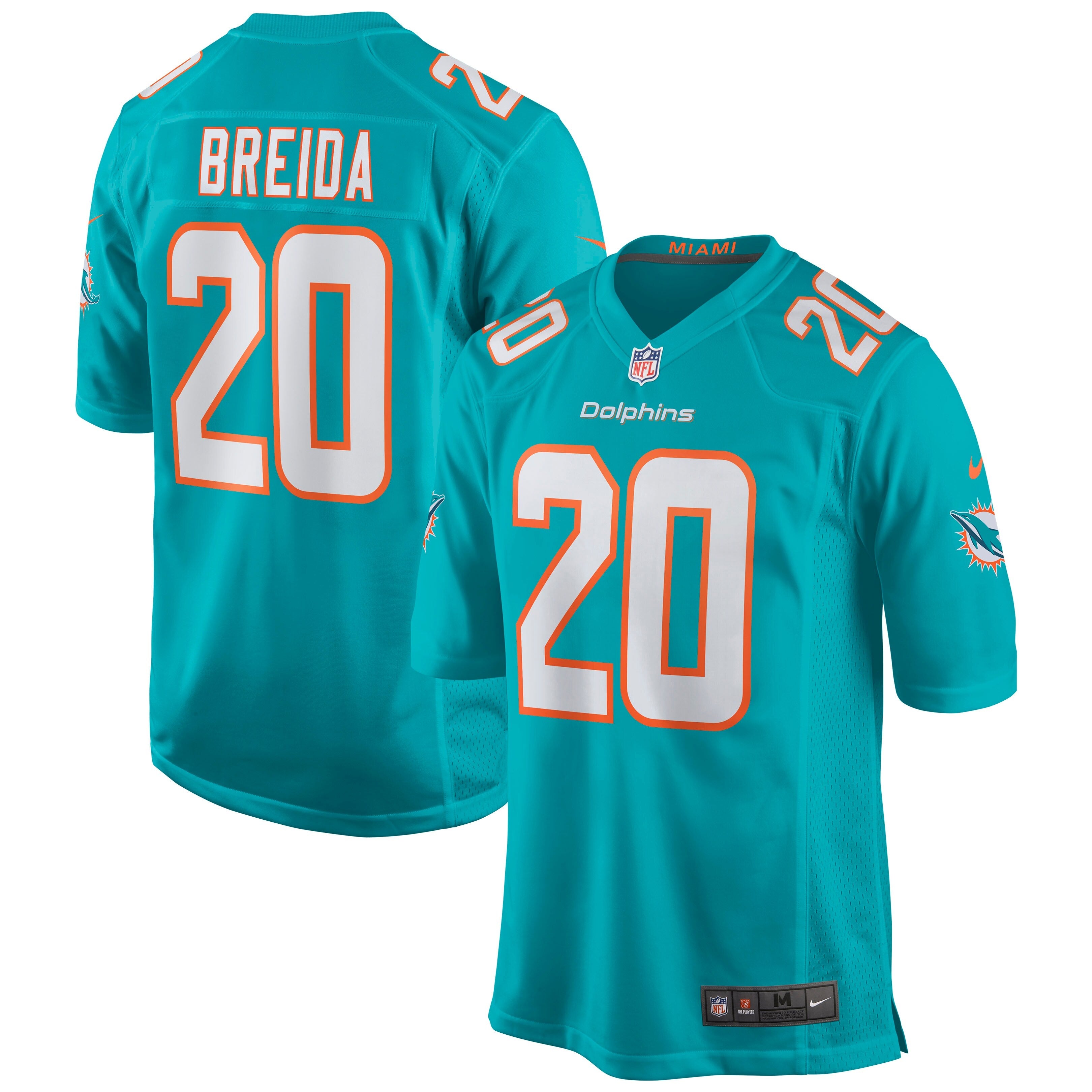 Miami Dolphins Matt Breida Aqua Game Jersey