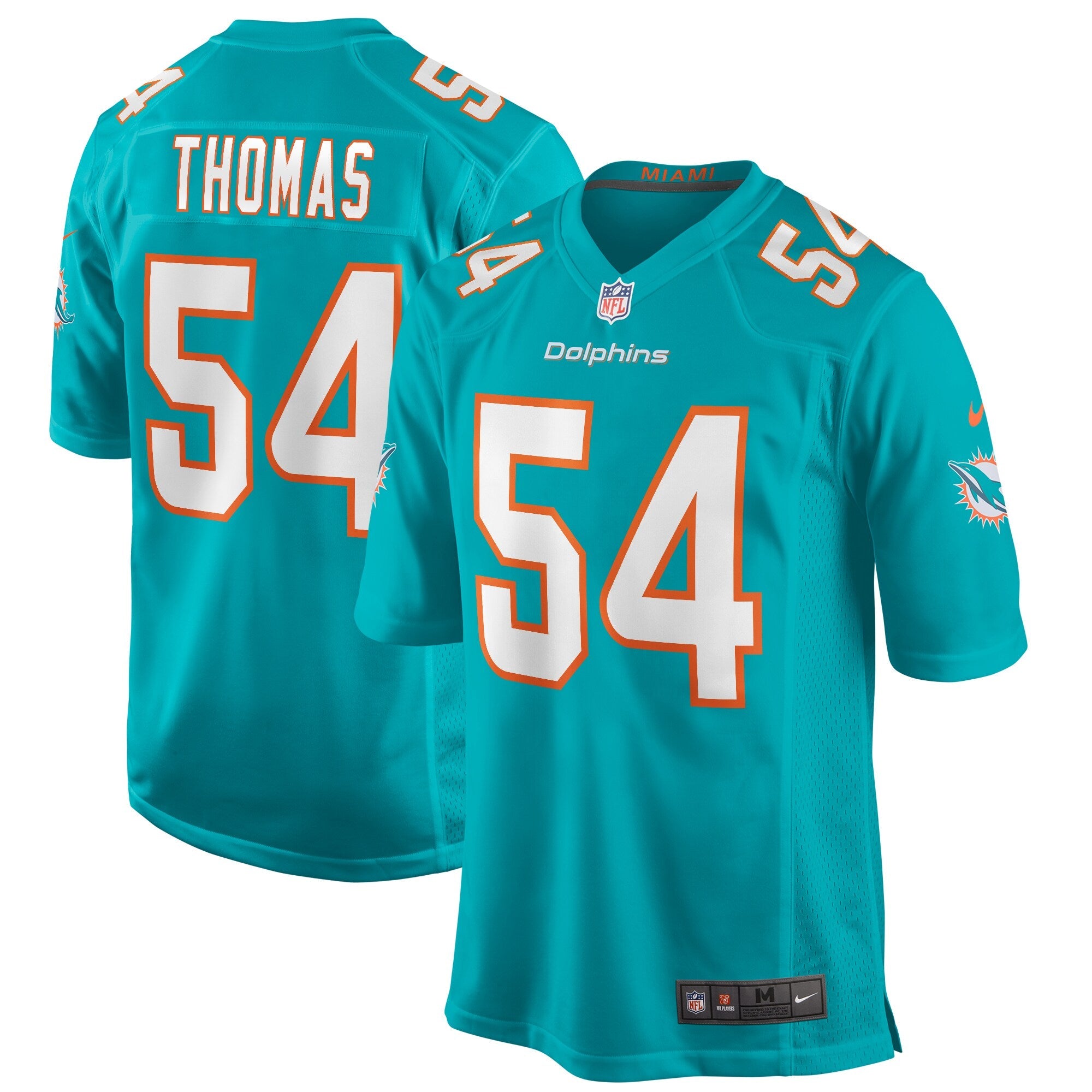 Miami Dolphins Zach Thomas Aqua Game Jersey