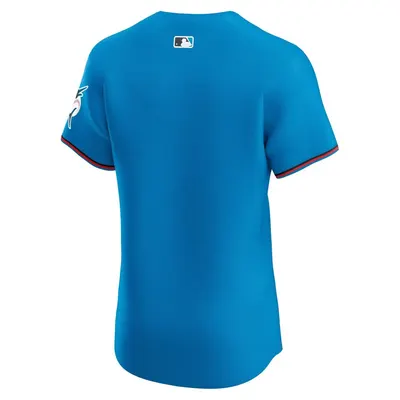 Miami Marlins Blue Alternate Patch Stadium Jersey