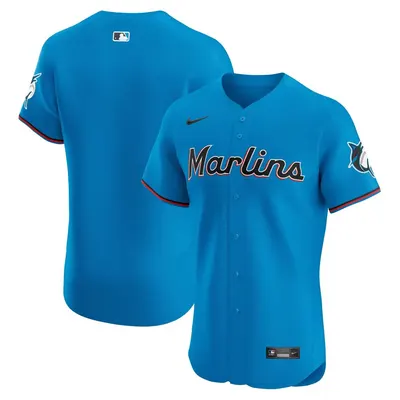 Miami Marlins Blue Alternate Patch Stadium Jersey