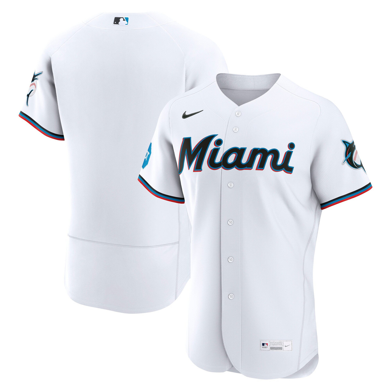 Miami Marlins Home Sponsor Patch Jersey - White