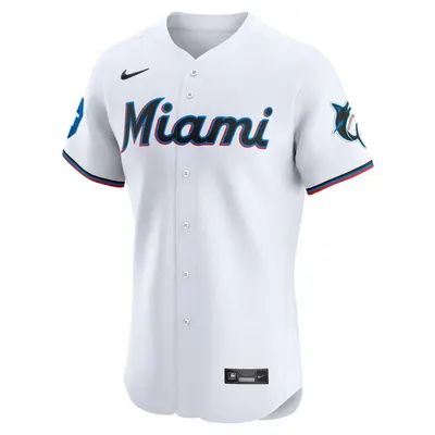 Miami Marlins White Home Patch Stadium Jersey