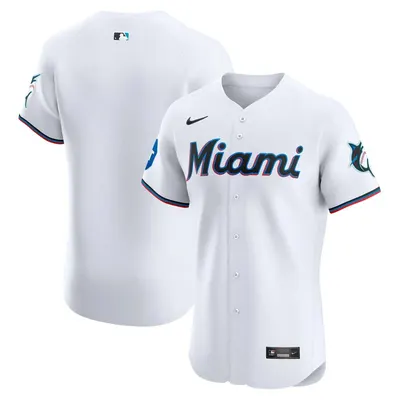 Miami Marlins White Home Patch Stadium Jersey
