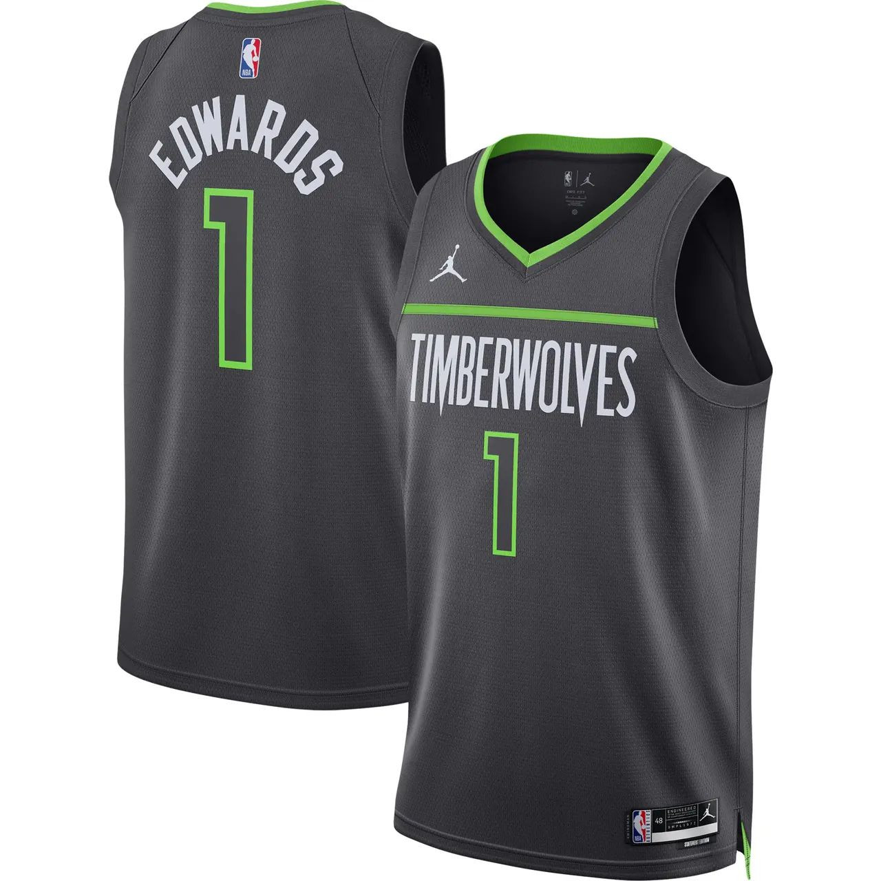 Minnesota Timberwolves Anthony Edwards Charcoal Swingman Jersey - Statement Edition