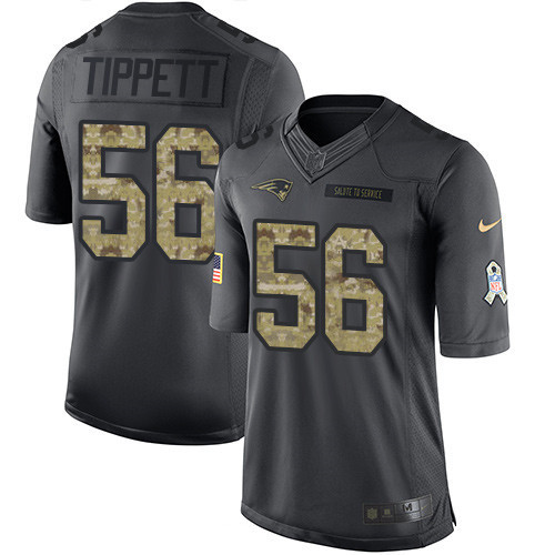 New England Patriots 56 Andre Tippett Black Anthracite 2016 Salute To Service Limited Jersey