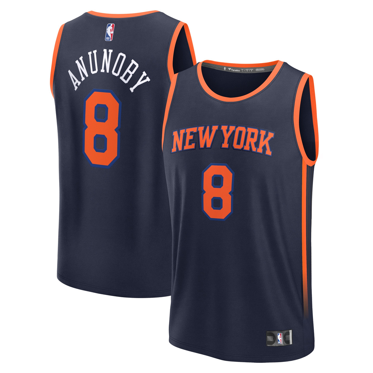 Og Anunoby #8 New York Knicks Fast Break Statement Edition Swingman Player Jersey - Navy