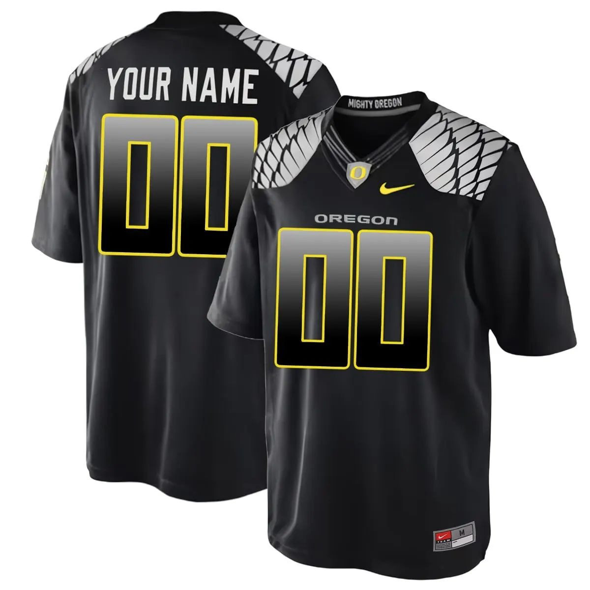 Oregon Ducks Black Custom College Game Jersey