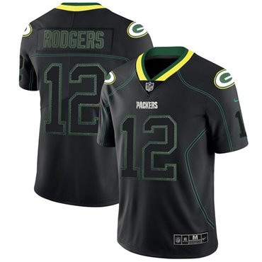 Packers 12 Aaron Rodgers Lights Out Black Rush Limited Jersey