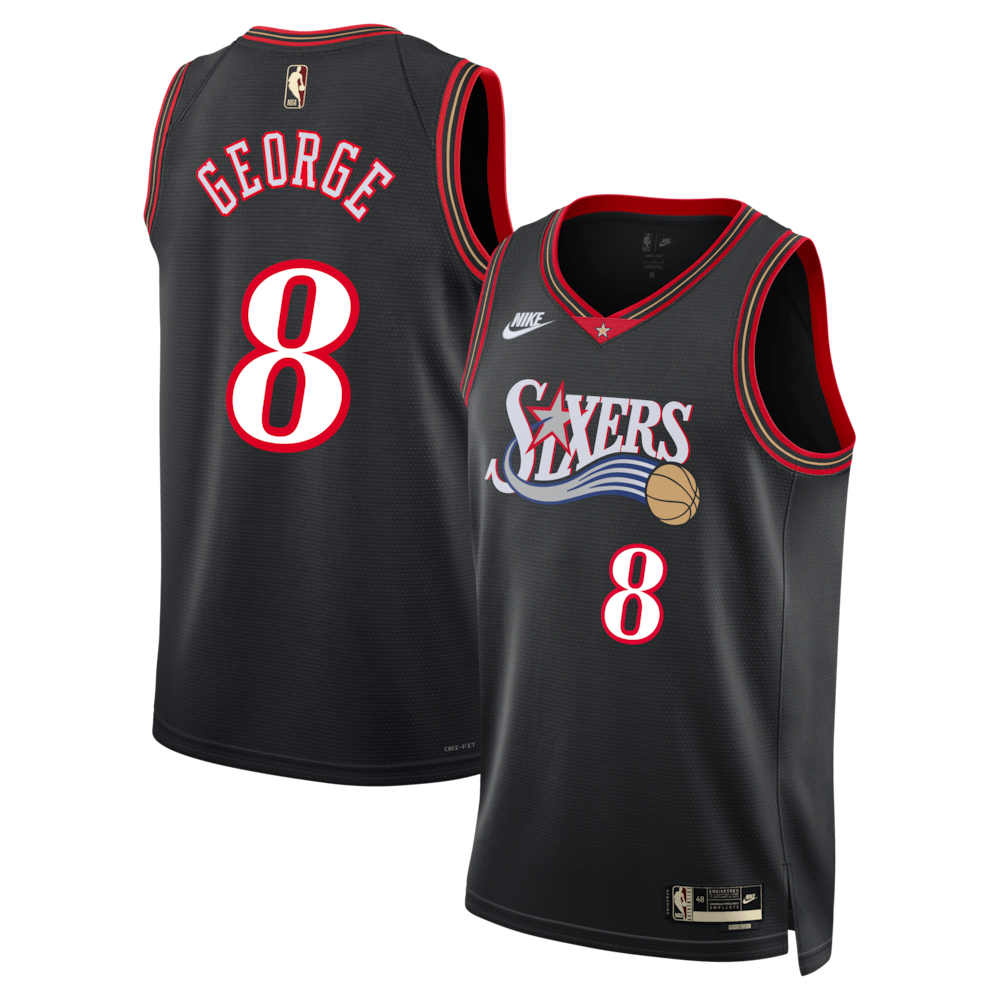 Philadelphia 76Ers Classic Edition Jersey Black Paul George Unisex