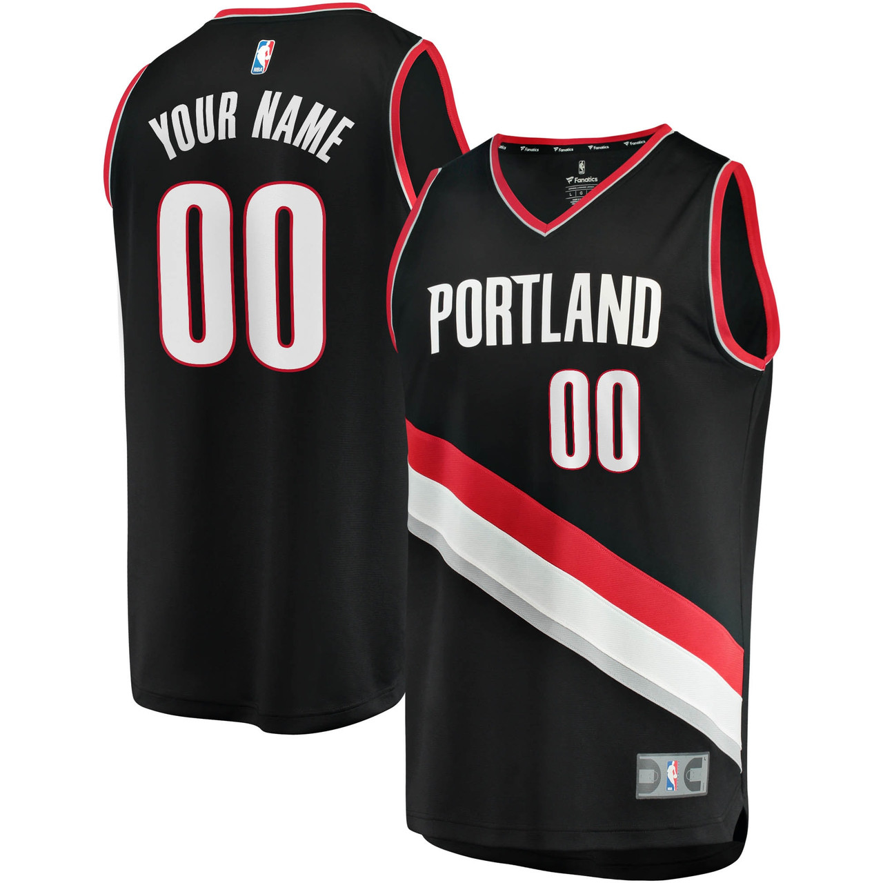 Portland Trail Blazers Fast Break Custom Icon Edition Swingman Jersey - Black