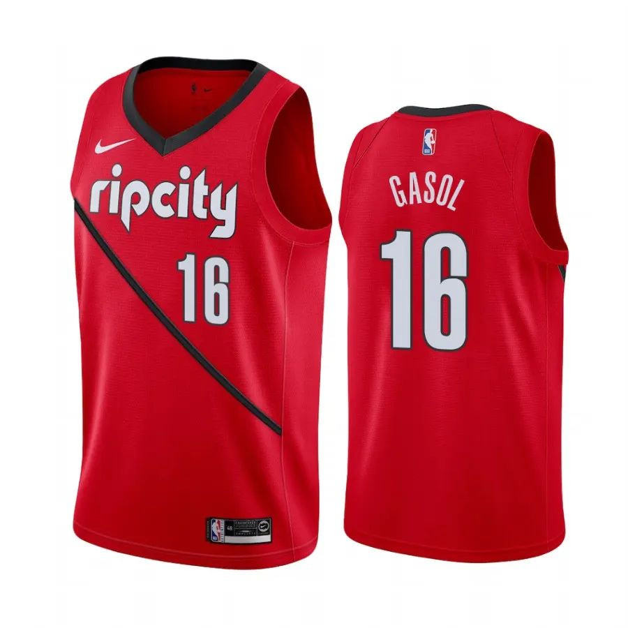 Portland Trail Blazers Pau Gasol Red Earned Edition Swingman Jersey