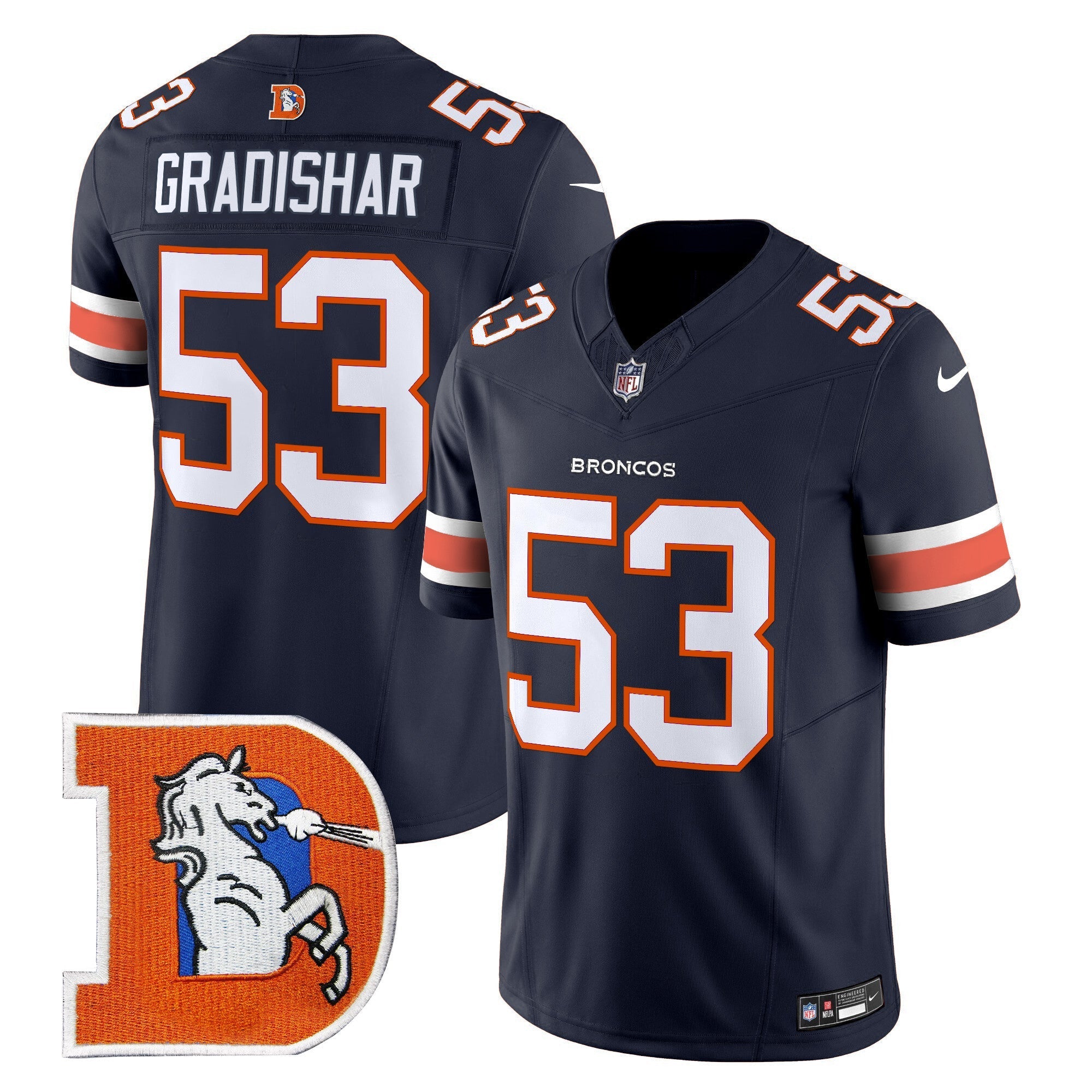 Randy Gradishar Denver Broncos Throwback Jersey Stitched - Navy