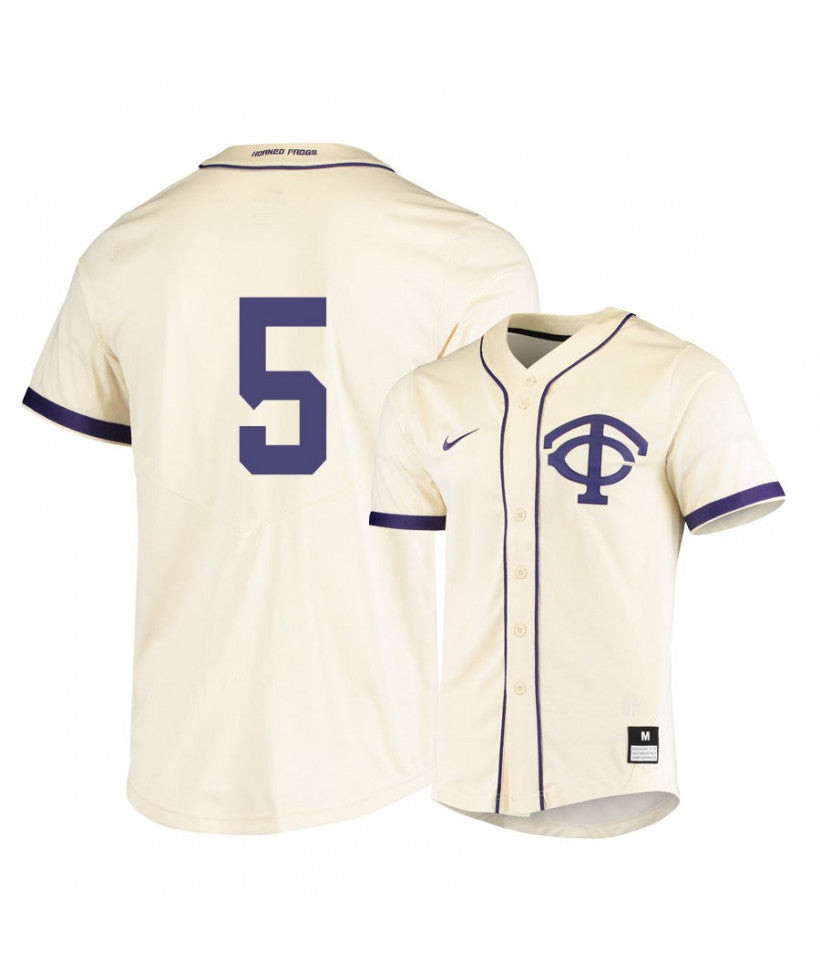 Sam Thompson #5 TCU Horned Frogs Elite Baseball Jersey - White