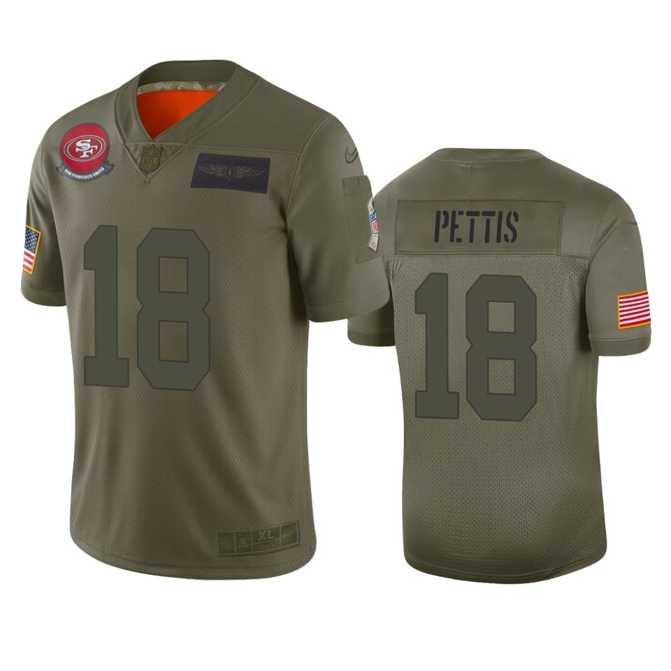 San Francisco 49ers Dante Pettis Camo 2019 Salute To Service Limited Jersey - Edition 2
